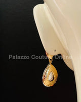 Teardrop Crystal Evening Earrings (Red) - Palazzo Couture Online