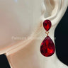 Teardrop Crystal Evening Earrings (Red) for women - fashion jewelry by Palazzo Couture