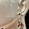 Teardrop Crystal Evening Earrings (Silver) - Palazzo Couture Online