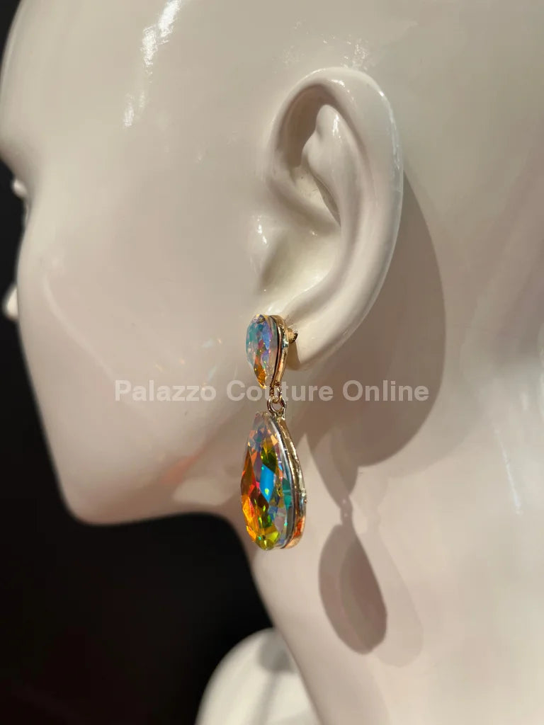 Teardrop Crystal (Iridescent) Evening Earring Earrings