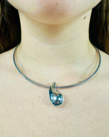 Teardrop Elegance Choker 
Necklace  (Silver) - women's statement jewelry