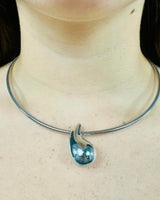 Teardrop Elegance Choker 
Necklace  (Silver) for women - fashion jewelry by Palazzo Couture