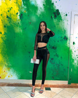 Tease You Pants Set showing coordinated top and pants construction