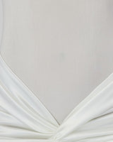 Temptress Elegant Long Sleeve Ruched Mini Dress White - Palazzo Couture Online