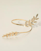 Textured Leaf Vine Arm Cuff Bracelet - Gold - Palazzo Couture Online