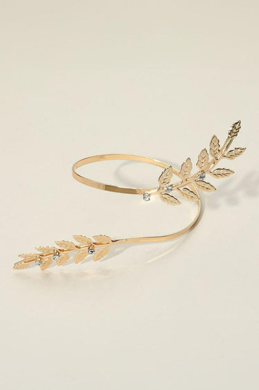 Textured Leaf Vine Arm Cuff Bracelet - Gold - Palazzo Couture Online