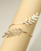 Textured Leaf Vine Arm Cuff Bracelet - Gold - Palazzo Couture Online