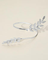 Textured Leaf Vine Arm Cuff Bracelet - Silver - Palazzo Couture Online