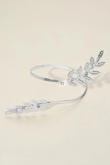 Textured Leaf Vine Arm Cuff Bracelet - Silver - stylish accessory for every outfit