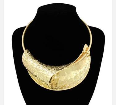 Textured Statement Choker - Gold - Palazzo Couture Online