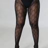 The Little Details GG Pattern Fishnet Tights Black – luxury-style patterned fishnet stockings from Palazzo Couture.