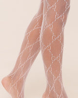 The Little Details Fishnet Tights (White ) - Palazzo Couture Online
