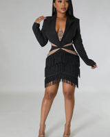 Women's Black mini dress cutout style back view