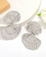 Tidal Bloom Drop Earrings-Silver - front view
