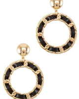 PU Tiered Circle Dangling Stud Earring - women's statement jewelry