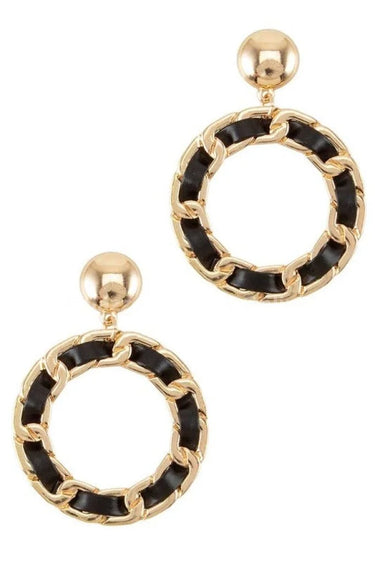 PU Tiered Circle Dangling Stud Earring - women's statement jewelry
