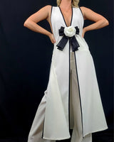 Floral belt detail on Timeless Bloom Pant Set – chic eventwear outfit