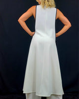 Timeless Bloom Pant Set – sleeveless white pant set with floral belt