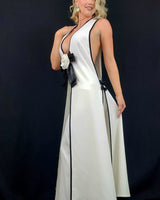 Timeless Bloom Pant Set – sleeveless white pant set with floral belt