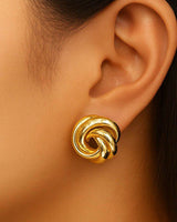 Timeless Love Knot Stud Earrings - Gold - Palazzo Couture Online