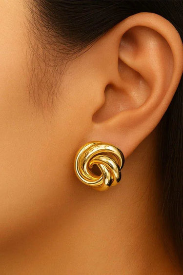 Timeless Love Knot Stud Earrings - Gold for women - fashion jewelry by Palazzo Couture