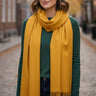 Timeless Luxe Cashmere Blend Shawl - Mustard - Palazzo Couture Online
