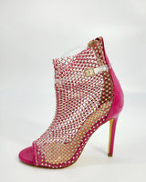 Tisha High Heel Ankle Boots (Pink) - elegant heels for going out and events