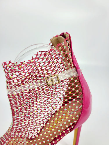 Tisha High Heel Ankle Boots (Pink) - Palazzo Couture Online