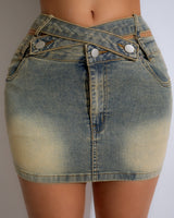 Trendy Denim Mini Skirt - Palazzo Couture Online