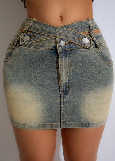 Trendy Denim Mini Skirt - Palazzo Couture Online