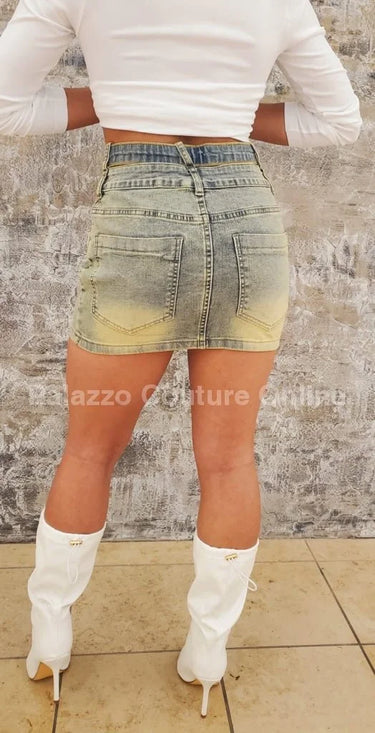 Trendy Denim Mini Skirt - view 4