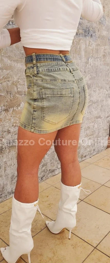 Trendy Denim Mini Skirt - view 6
