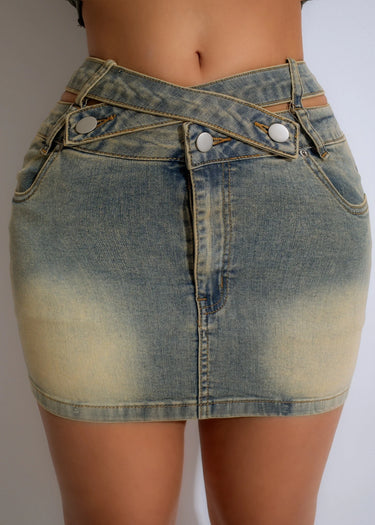 Trendy Denim Mini Skirt - view 7