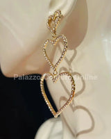 Trilove Earring Hanging Hearts (GOLD) - women's statement jewelry