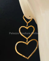Trilove Earring Hanging Hearts (GOLD) - stylish accessory for every outfit