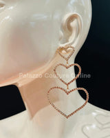 Trilove Earring Hanging Hearts (GOLD) for women - fashion jewelry by Palazzo Couture