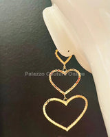 Trilove Earring Hanging Hearts (RED) - Palazzo Couture Online