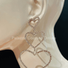 Trilove Earring Hanging Hearts (Silver) - Palazzo Couture Online