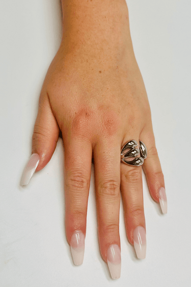 Triple Band Statement Ring (Silver) - Palazzo Couture Online