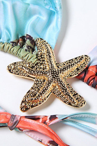 Tropic Wild 3 - Piece Bikini & Skirt Set - Blue Multi Print - Palazzo Couture Online