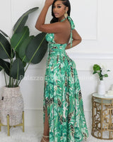 Tropical Allure Cutout Summer Maxi Dress - Palazzo Couture Online