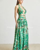 Tropical Allure Cutout Summer Maxi Dress - Palazzo Couture Online