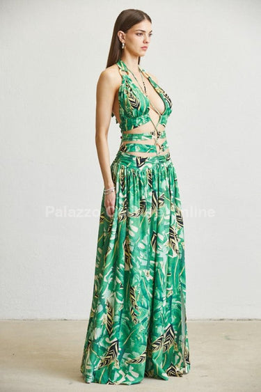 Tropical Allure Cutout Summer Maxi Dress - Palazzo Couture Online