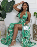 Tropical Allure Cutout Summer Maxi Dress - Palazzo Couture Online