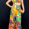 Tropical Bliss Printed Linen Two Piece Pant Set front view showing complete two piece pant set