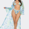 Tropical Breeze 3-Piece Bikini and Duster Set (Blue) for women - bikini set by Palazzo Couture