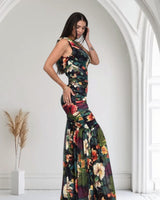 Tropical Enchantment One - Shoulder Maxi Dress - Floral - Palazzo Couture Online