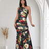 Tropical Enchantment One - Shoulder Maxi Dress - Floral - Palazzo Couture Online
