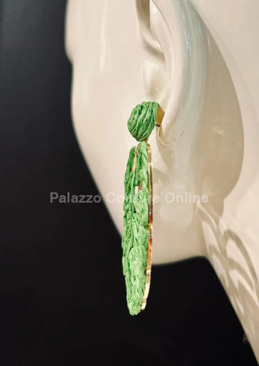 Tropika Green Statement Earrings – Leaf Design - stylish accessory for every outfit