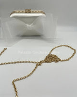 Tull Bow White Satin Clutch Purse - stylish purse for going out